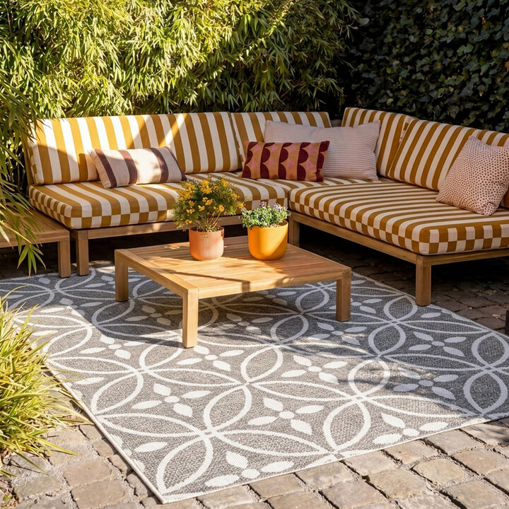 Buitenkleed - Summer Pattern Grijs