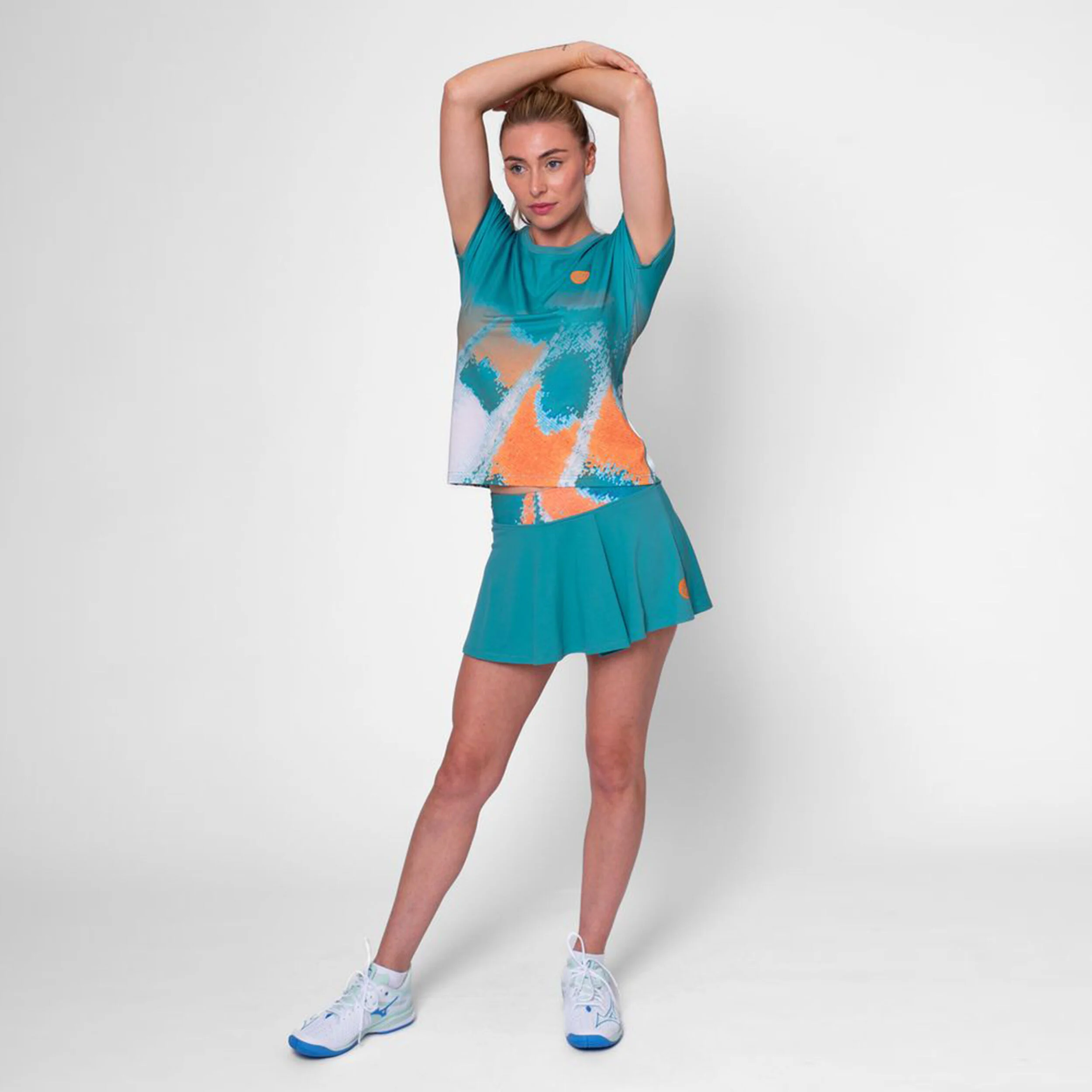 BIDI BADU Melbourne 2025 T-shirt Femmes - Bleu Petrol, Orange