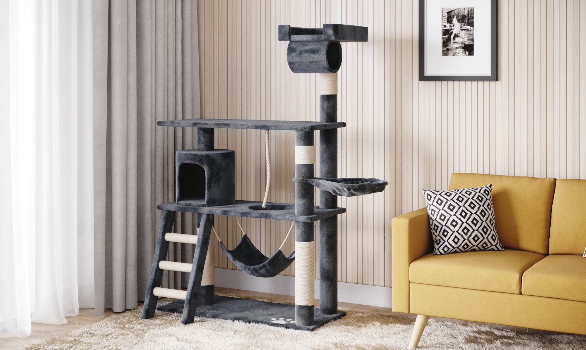 Katzenbaum SIMBA 141 cm grau