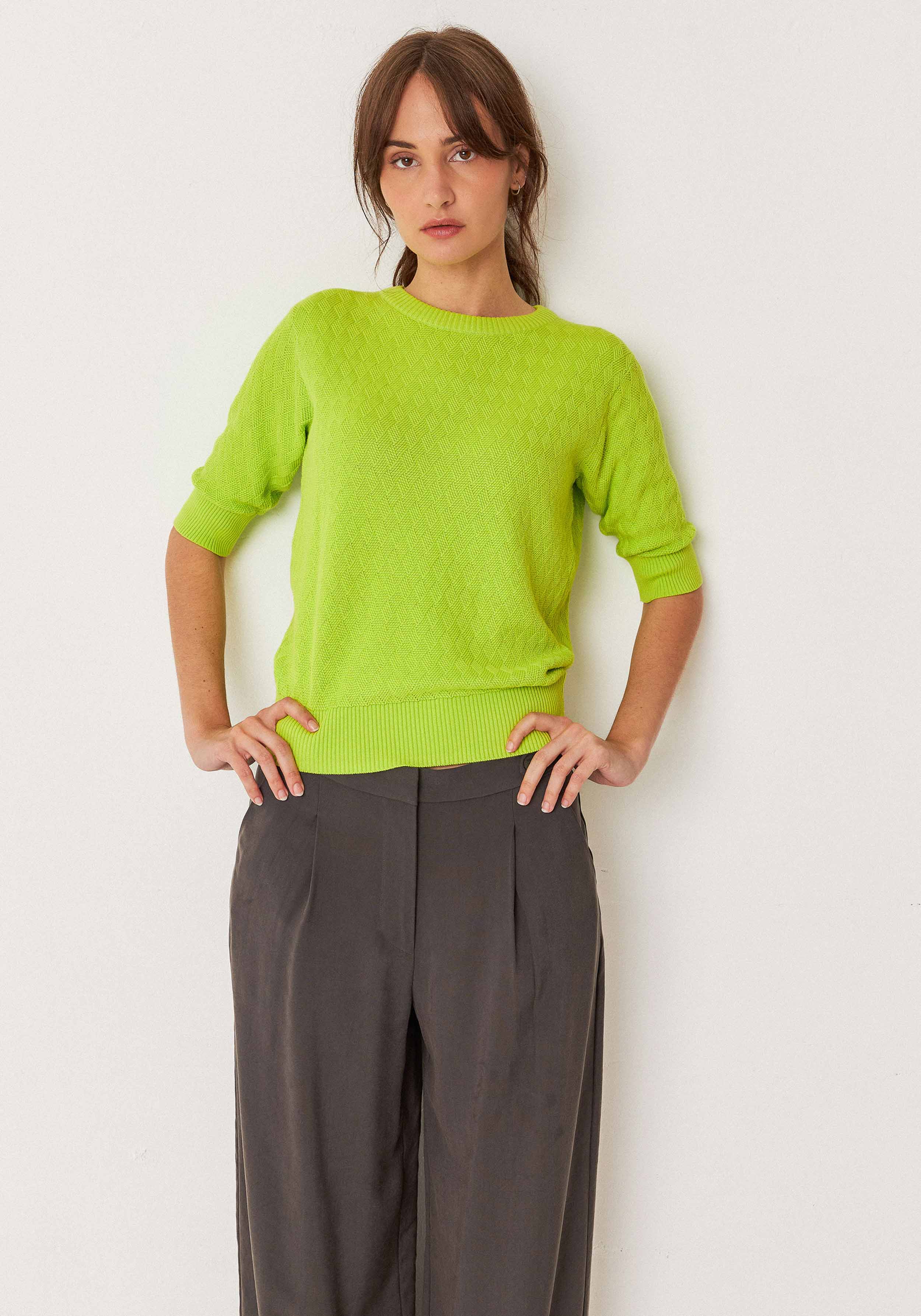 SKFK Kurzarmpullover Muike Acid Green