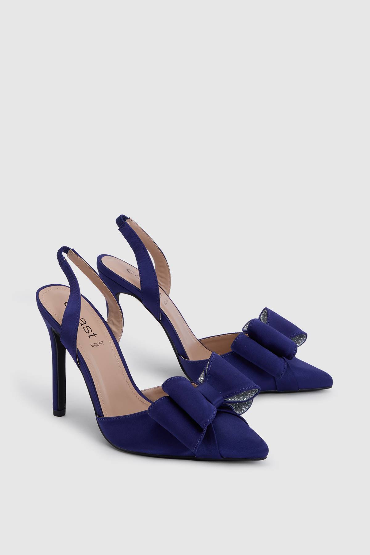 Coast Escarpins À Talons Aiguilles Bride Arrière En Satin Avec Nœud Tamara Coupe Large