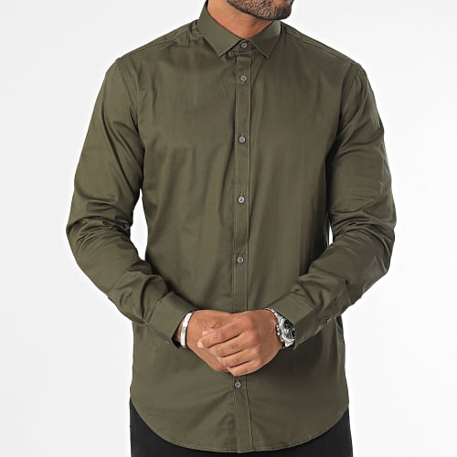 Chemise A Manches Longues Cardiff Vert Kaki