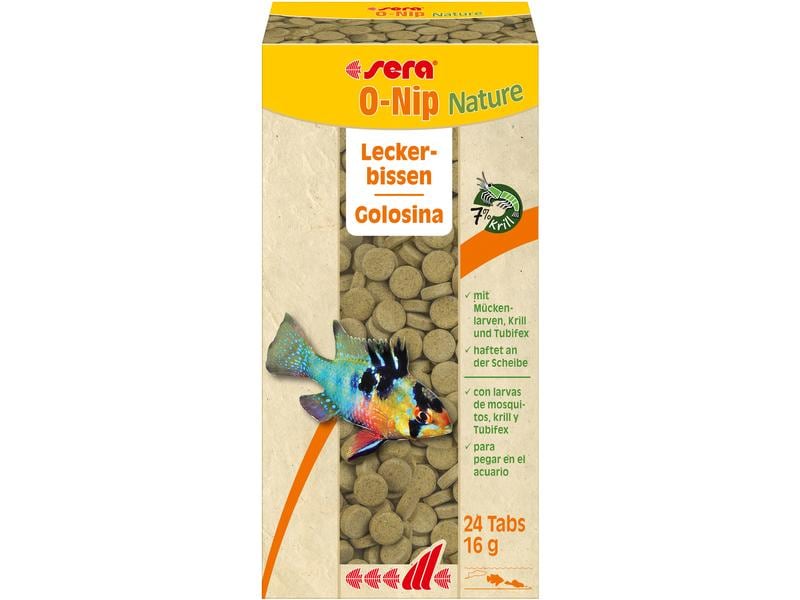 sera O-Nip Nature, 24 Tabs, 16 g Alleinfuttermittel für alle Zierfische