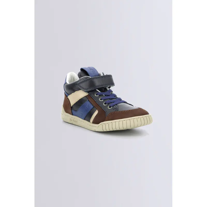 WINCKY CDT MARRON BLEU MARINE (28-38) SNEAKERS HAUTES Cuir Garçon