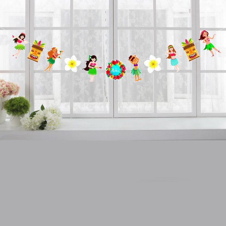 (2.5m) Hawaii Girlande Sommer Tiki Party Tropical Dekoration Aloha Accessoire