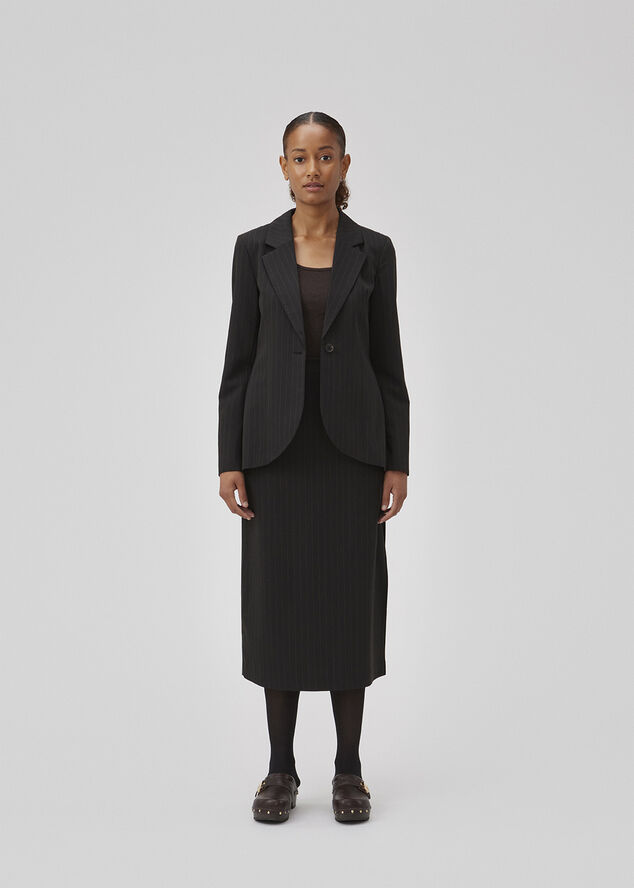 Modström GraysonMD blazer Chocolate pinstripe
