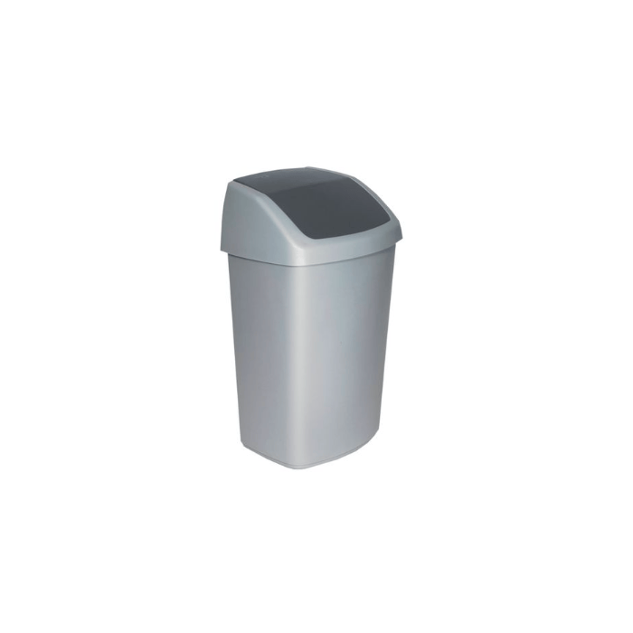 Afvalbak 398700 Swing zilver/ antraciet 406x341x668 mm 50 ltr