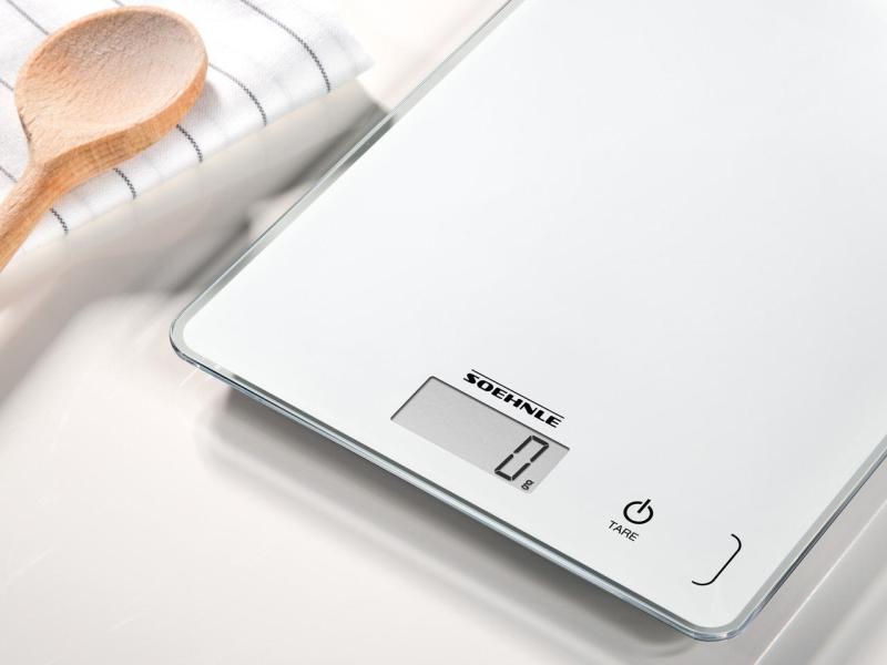 Soehnle Küchenwaage Page Compact 300 Weiss Flache Küchenwaage