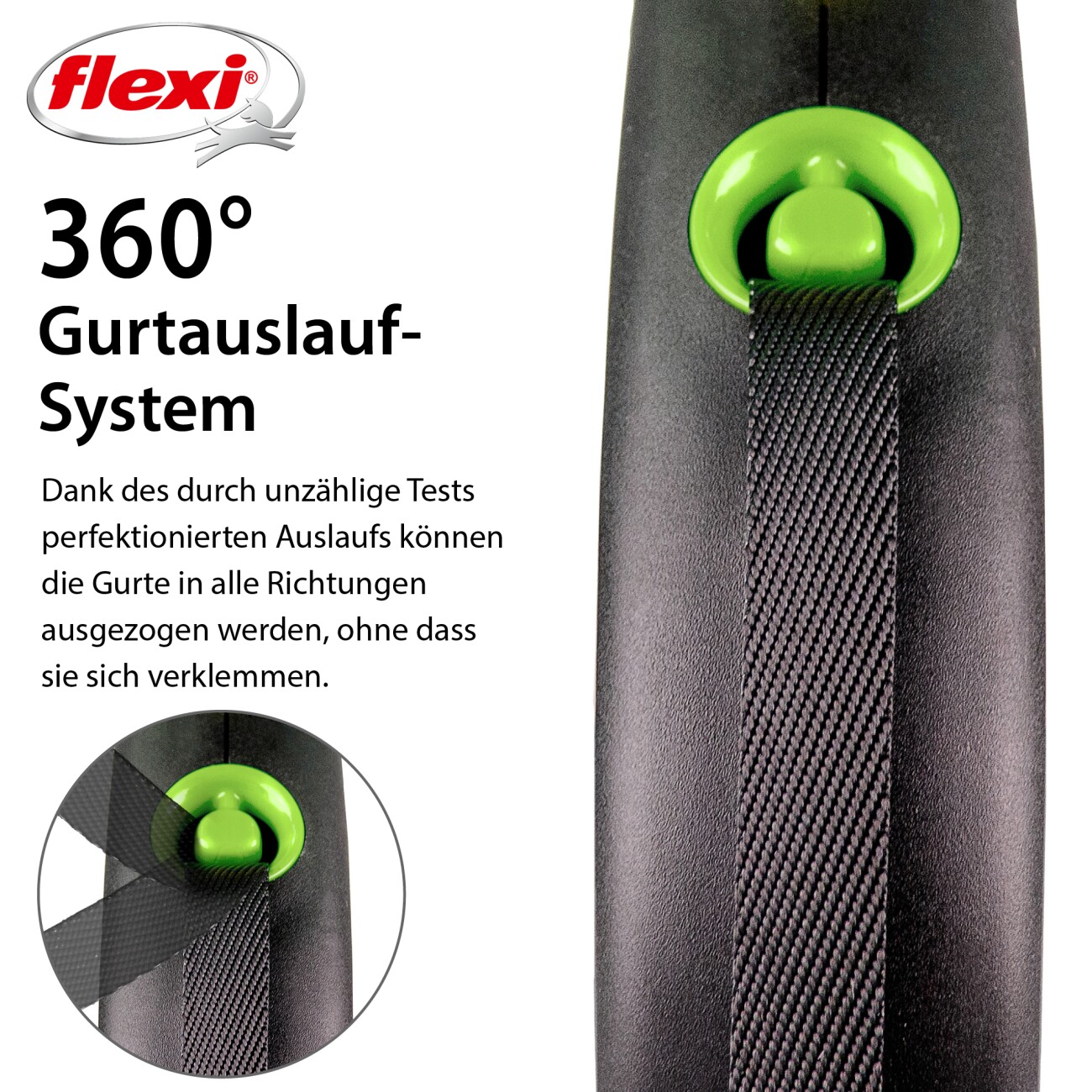Flexi Black Design Gurt grün S, 5 m, 15 kg