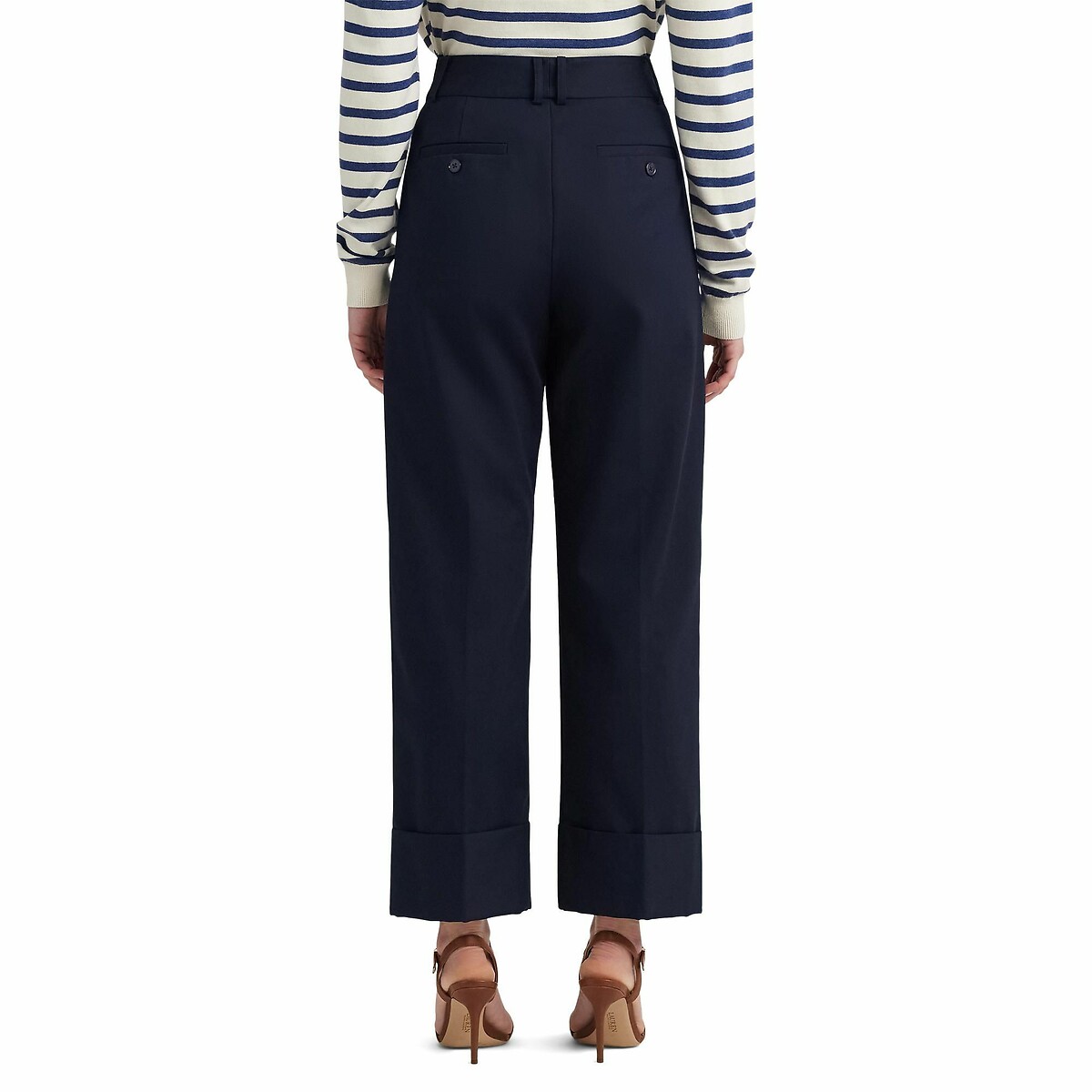 LAUREN RALPH LAUREN<br>Calças de pernas largas até o tornozelo