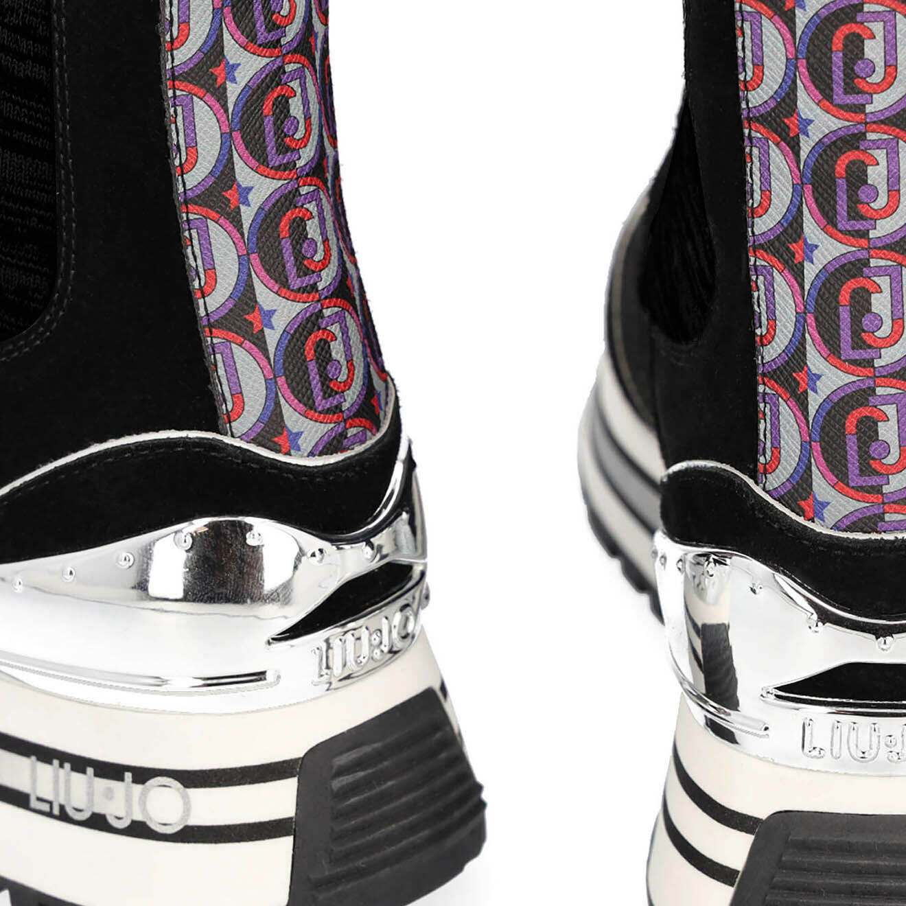 Liu-Jo Sneakers en Cuir Frida noir/argenté/multicolore