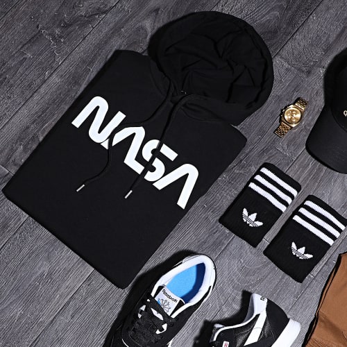 Sweat Capuche Worm Logo Noir
