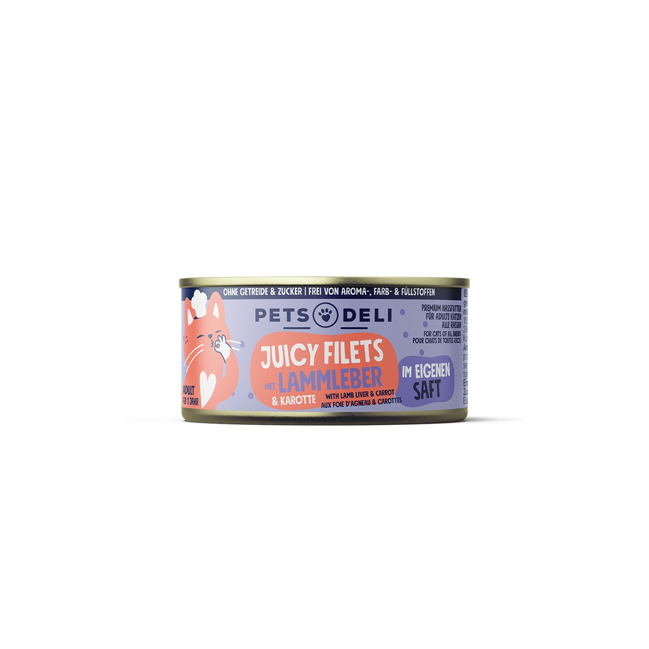 Pets Deli Nassfutter Katze Adult Juicy Filets Huhn mit Lammleber und Karotte 12x70 g