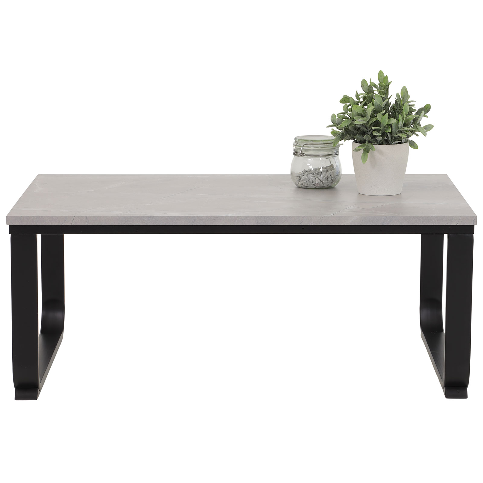 Couchtisch - schwarz - Marmoroptik - 90 cm
