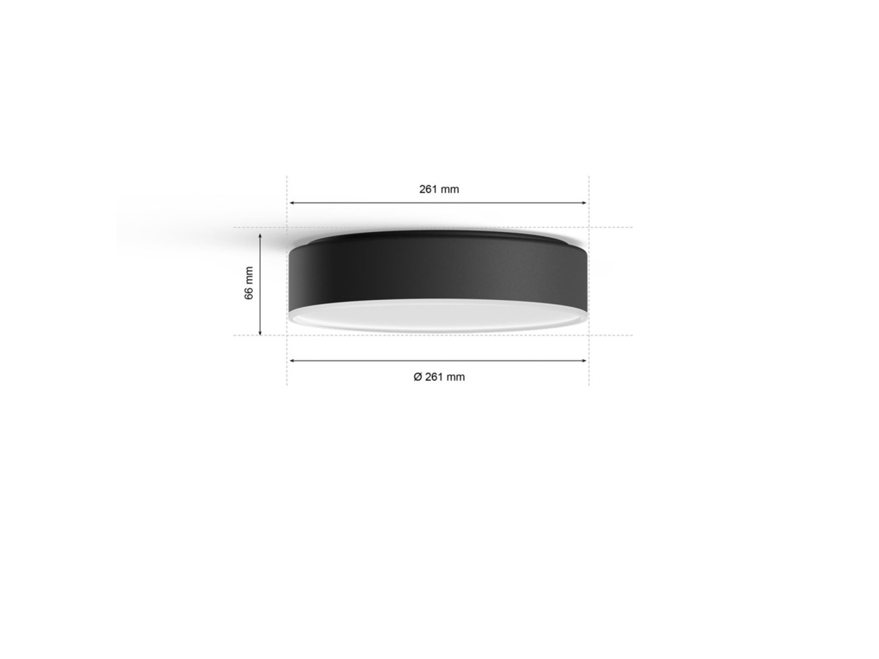 Philips Hue - Enrave Ceiling Lamp Small 26,1 cm - White Ambiance Black
