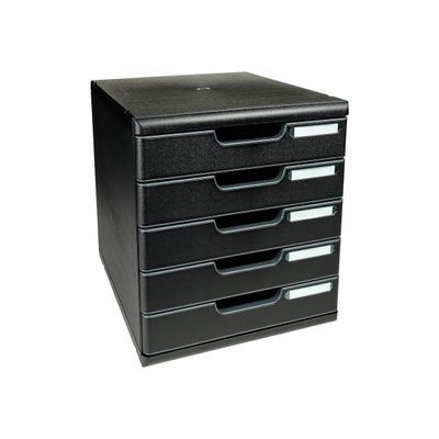 Exacompta Modulo Ecoblack - Module de classement 5 tiroirs - noir