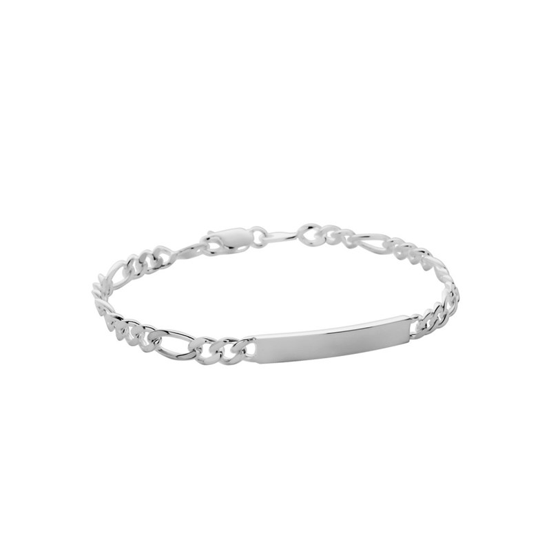 Gourmette Homme - Argent 925 - Cheval alternée 1+2 - Largeur : 4 mm - Longueur : 18 cm