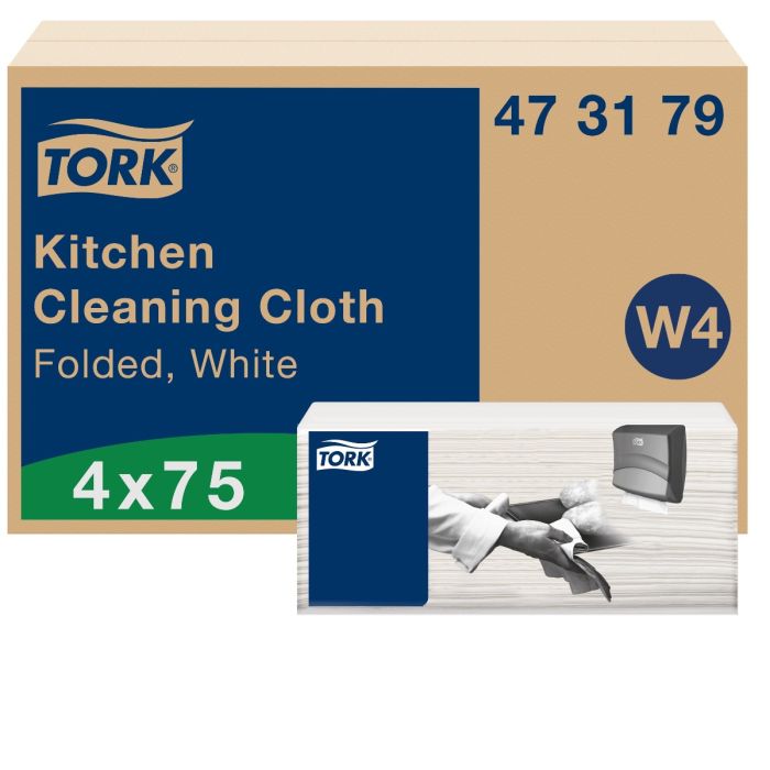 300st Tork keuken werkdoeken W4 Premium wit 473179 1lgs. 35,5x41,5cm 4x75stuks in doos