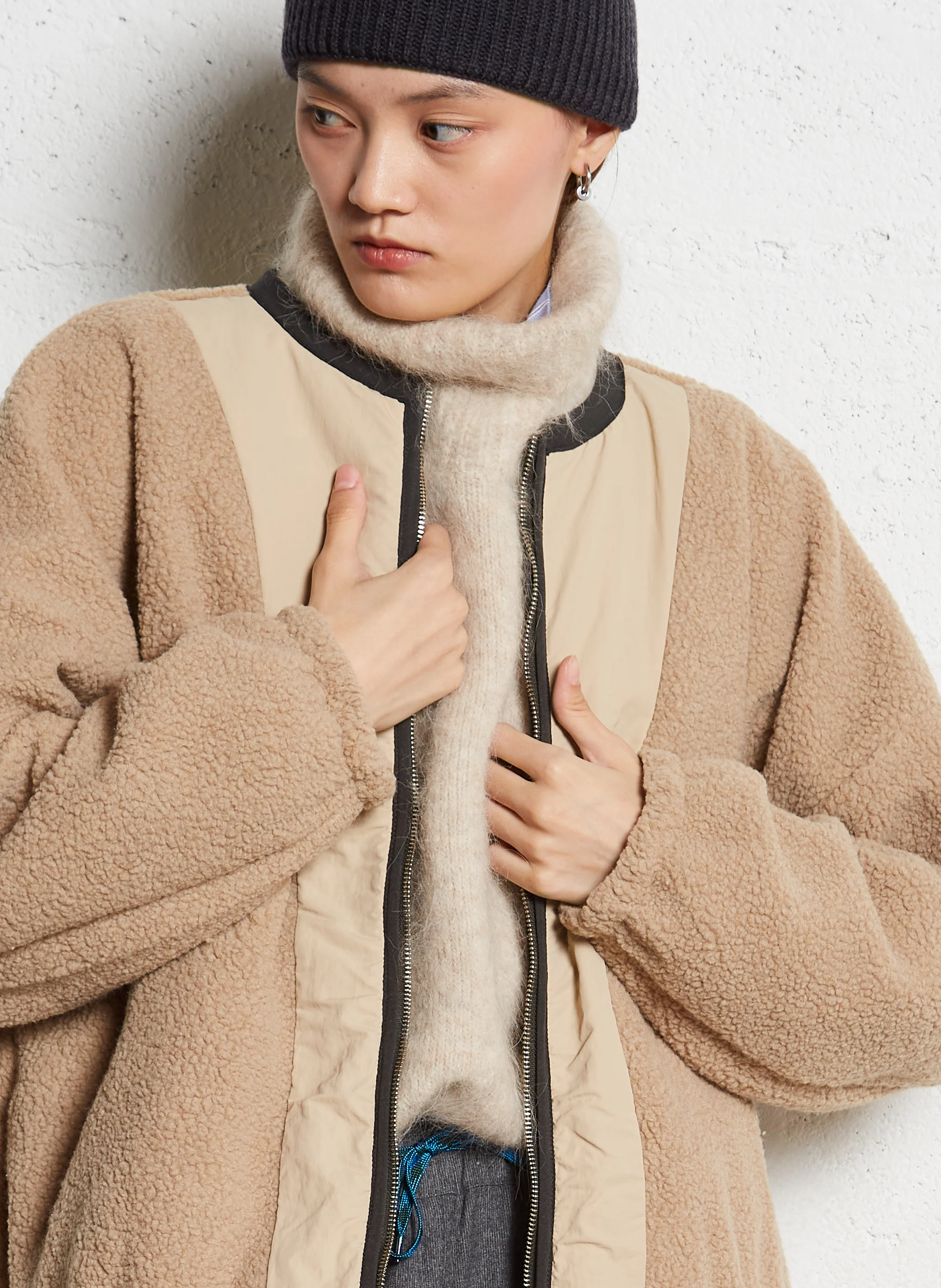 JANICE - Veste oversize réversible | Marron