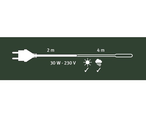 Videx vorstbeveiligingsverwarmingskabel, 40 W, 4 m