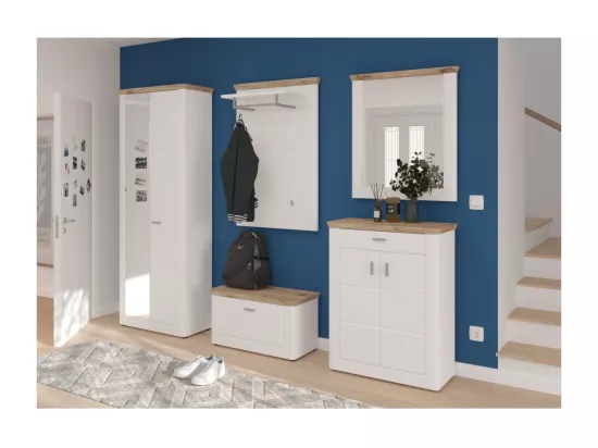 Miroir CAMPAGNA blanc et chêne – 77x87 cm, style campagne