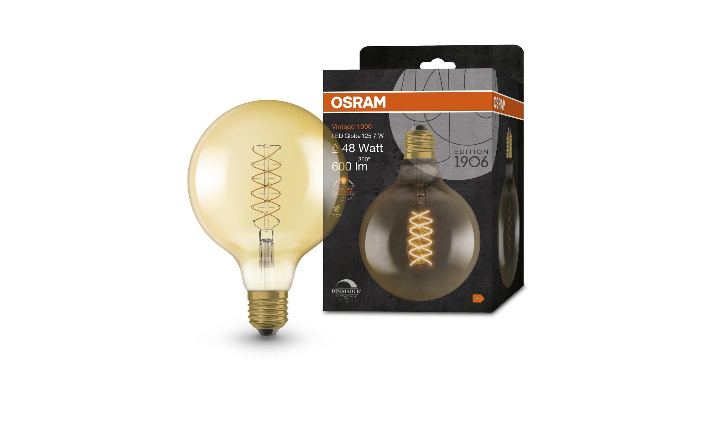 Osram LED-Leuchtmittel »Vintage 1906 Globe, 7W, E27, Warmweiss« E27 1 Stk. Warmweiss