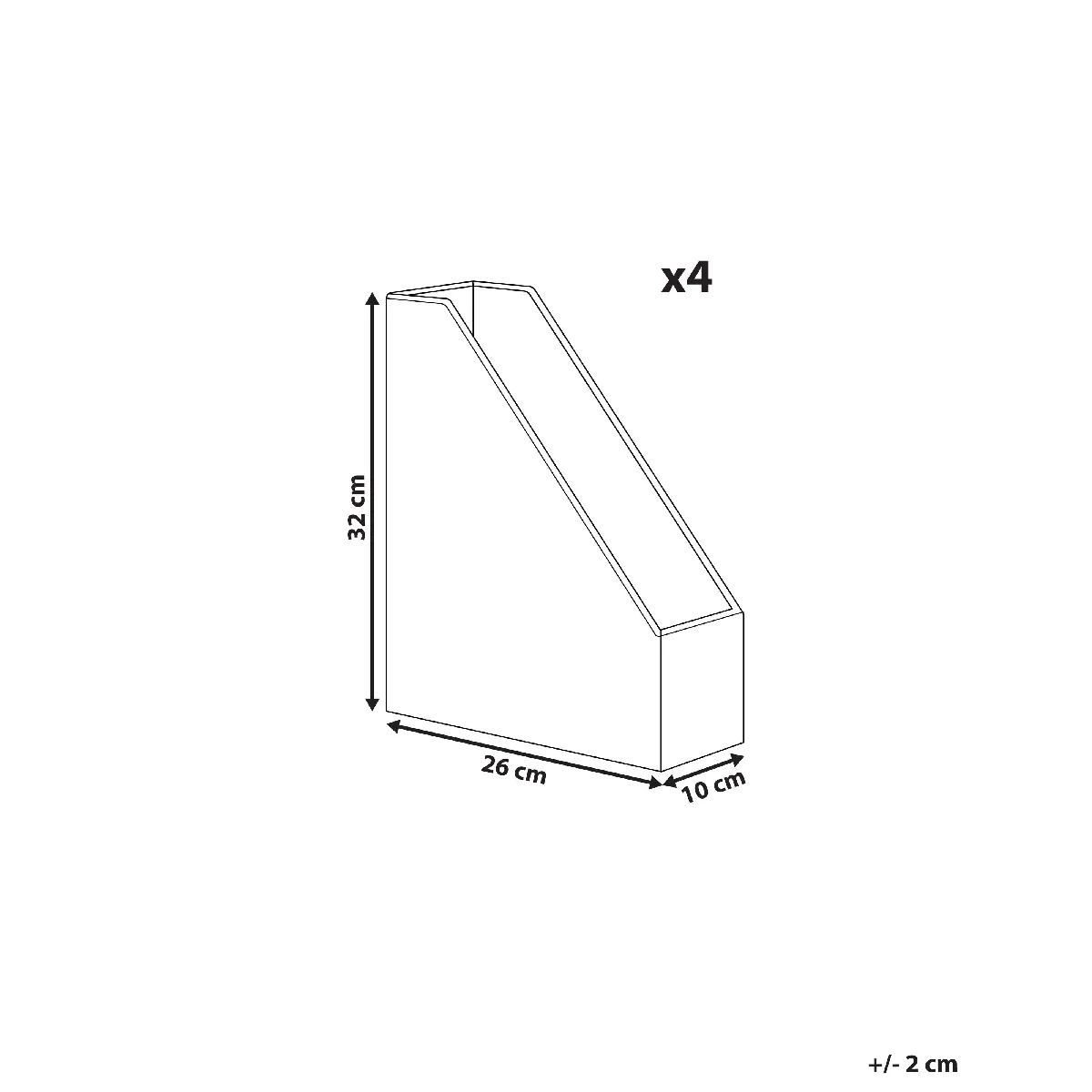 Beliani Lot de 4 porte-documents en cuir rouge SUMER