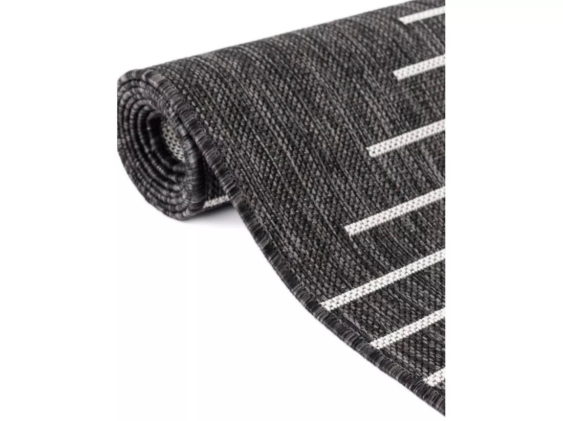 Tapis d'Extérieur - 183x122 - Anthracite - Tulum Symetry