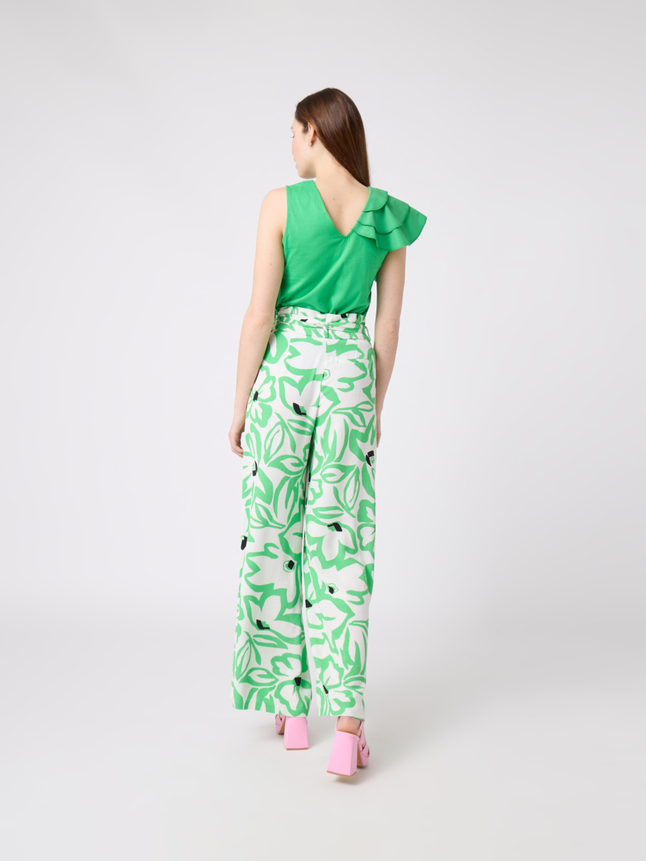 Pantalon large imprimé