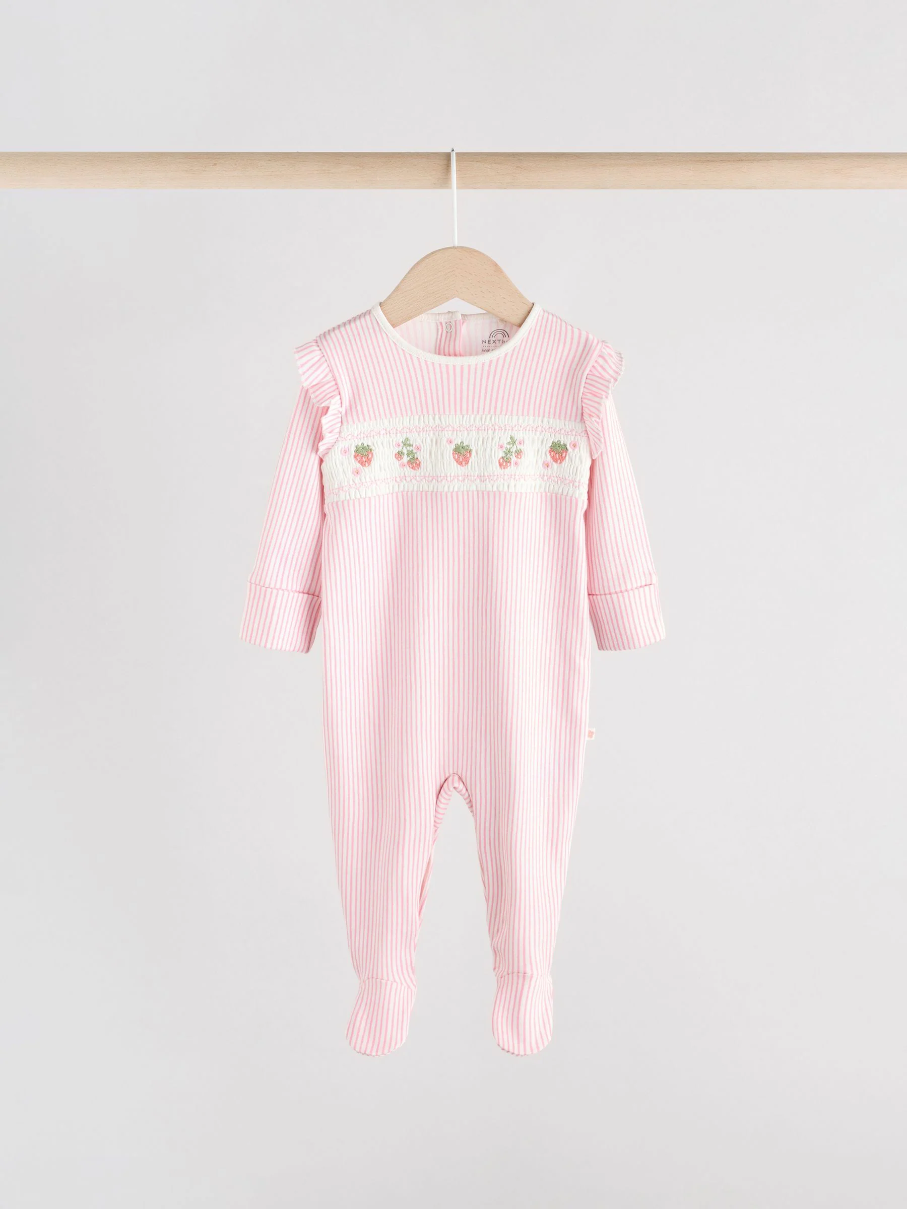 Roze - Set van 3 babypyjama's met kraag (0-2jr)