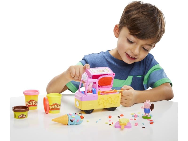Play-Doh Knetspielzeug Peppa`s Ice Cream Playset Peppas Eiscreme-Spielset mit 5 Knetdosen