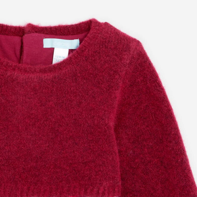 Robe bi-matière maille et seersucker rose bébé fille Rose