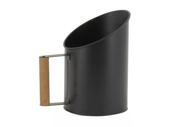 Tabouret et seau à pellets avec pelle Au coin du feu Métal noir Arbre