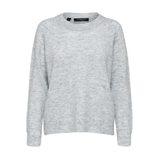 Selected Femme Lulu Striktrøje, Light Grey Melange, M