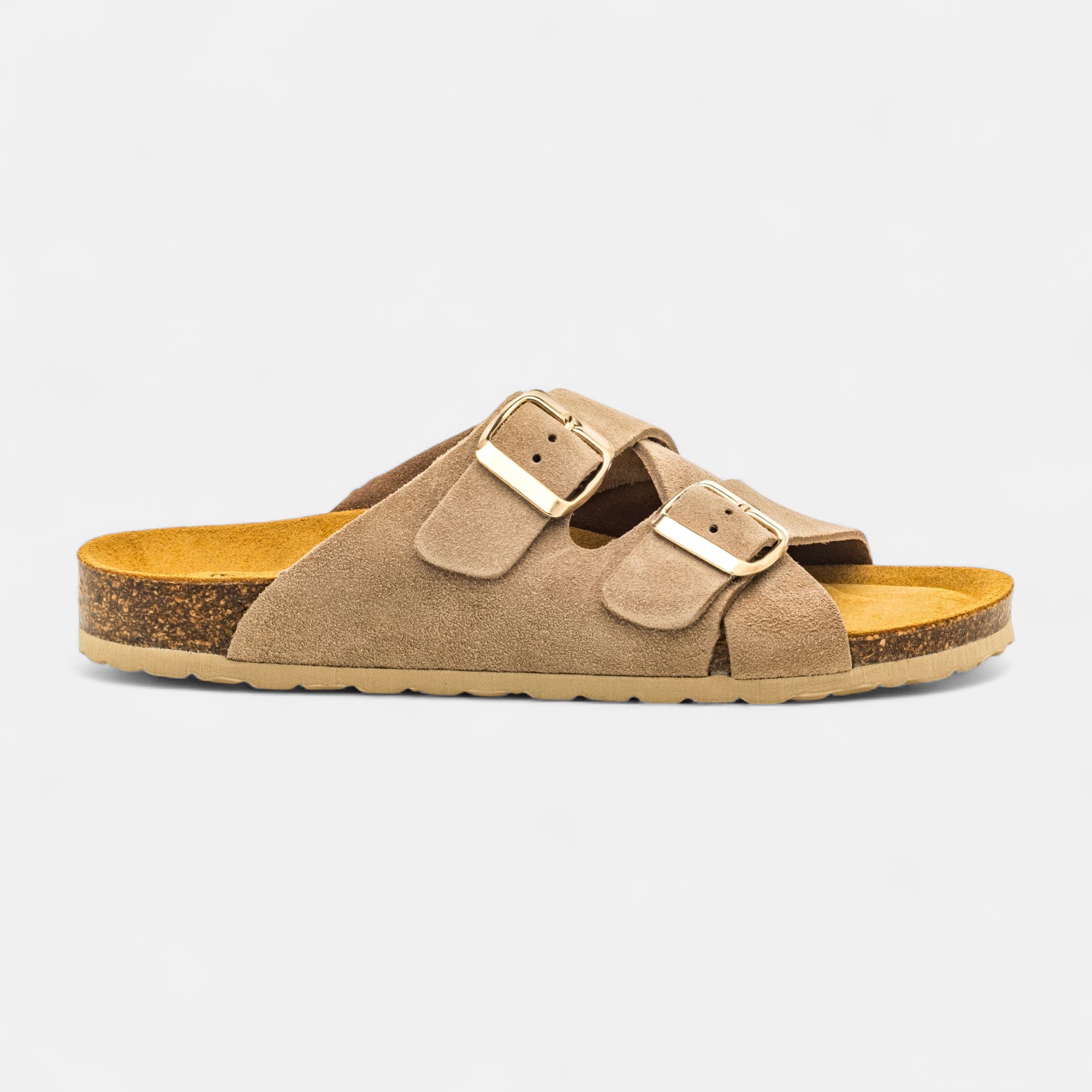 Mules semelle liège Femme en cuir beige
