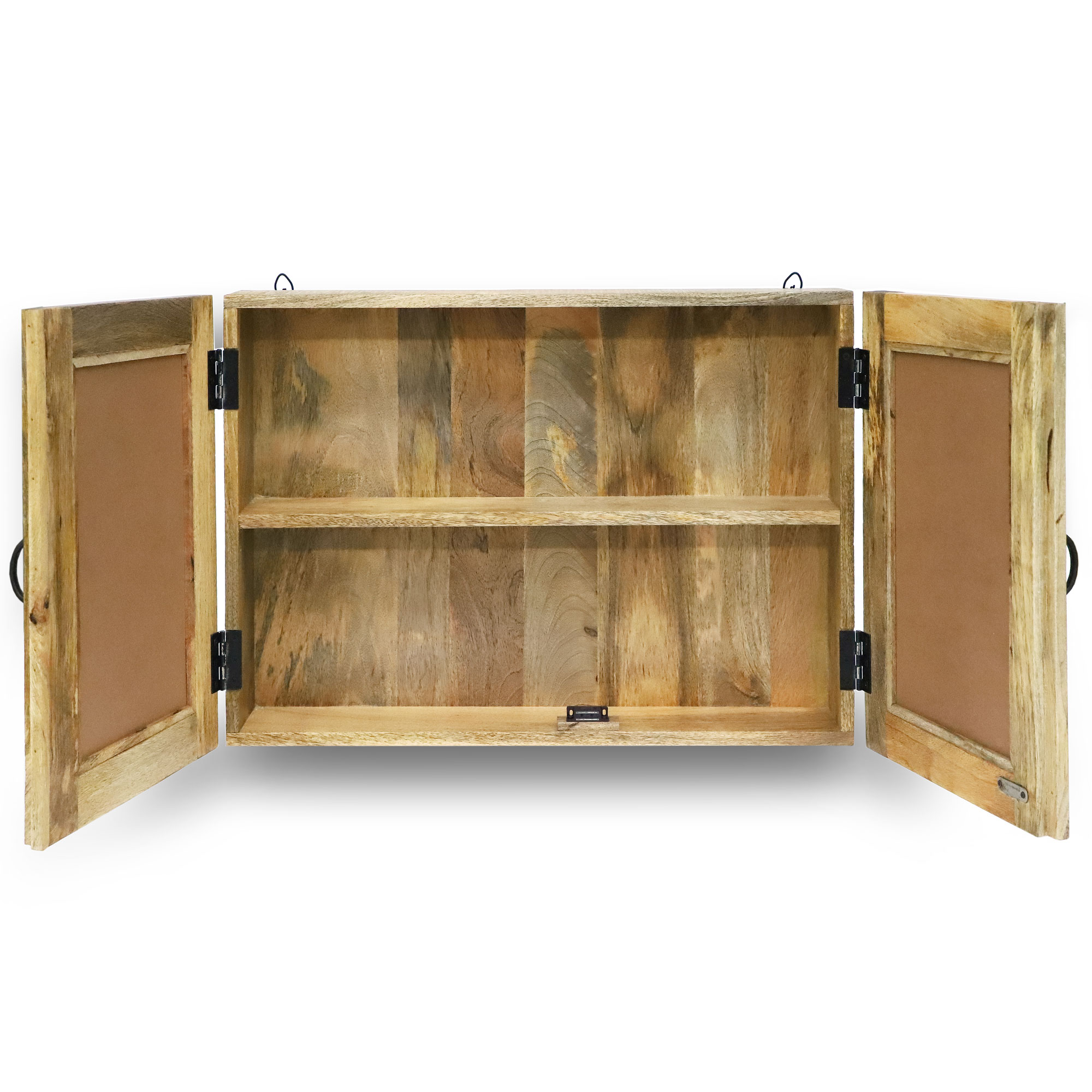 Spiegelschrank mit Schnitzereien, natur, whitewashed, B 70 cm, H 50 cm, L 15 cm von fischer's lagerhaus