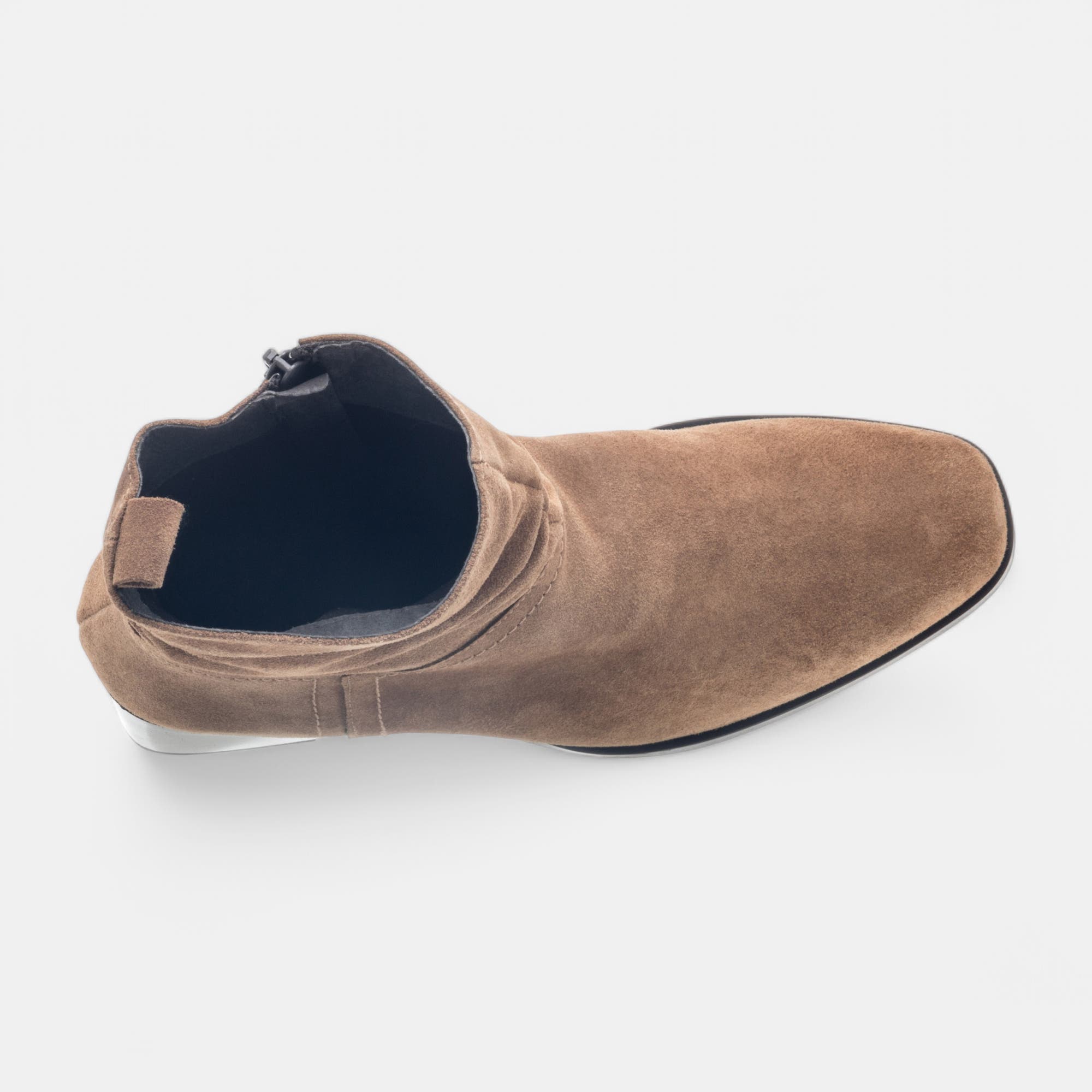 Bottines à talon Femme en cuir camel