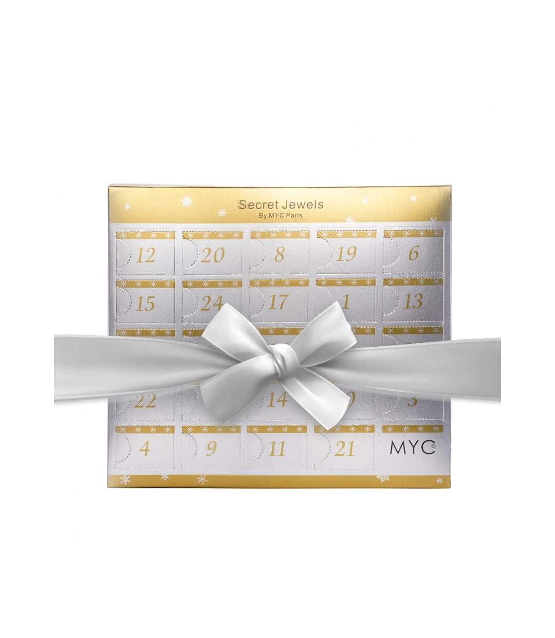 Calendrier de l'avent 13 bijoux et 11 perles - Destiny - Finitions argentée et rosée - Argenté et Cristal ou blanc