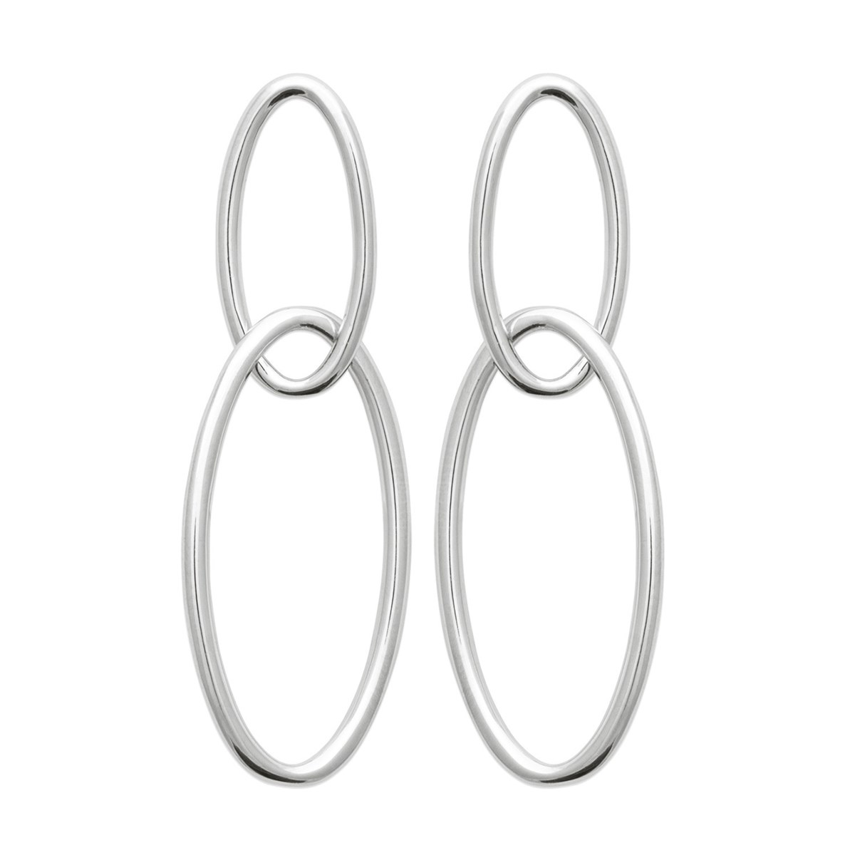 Boucles d'oreilles Brillaxis ovales argent