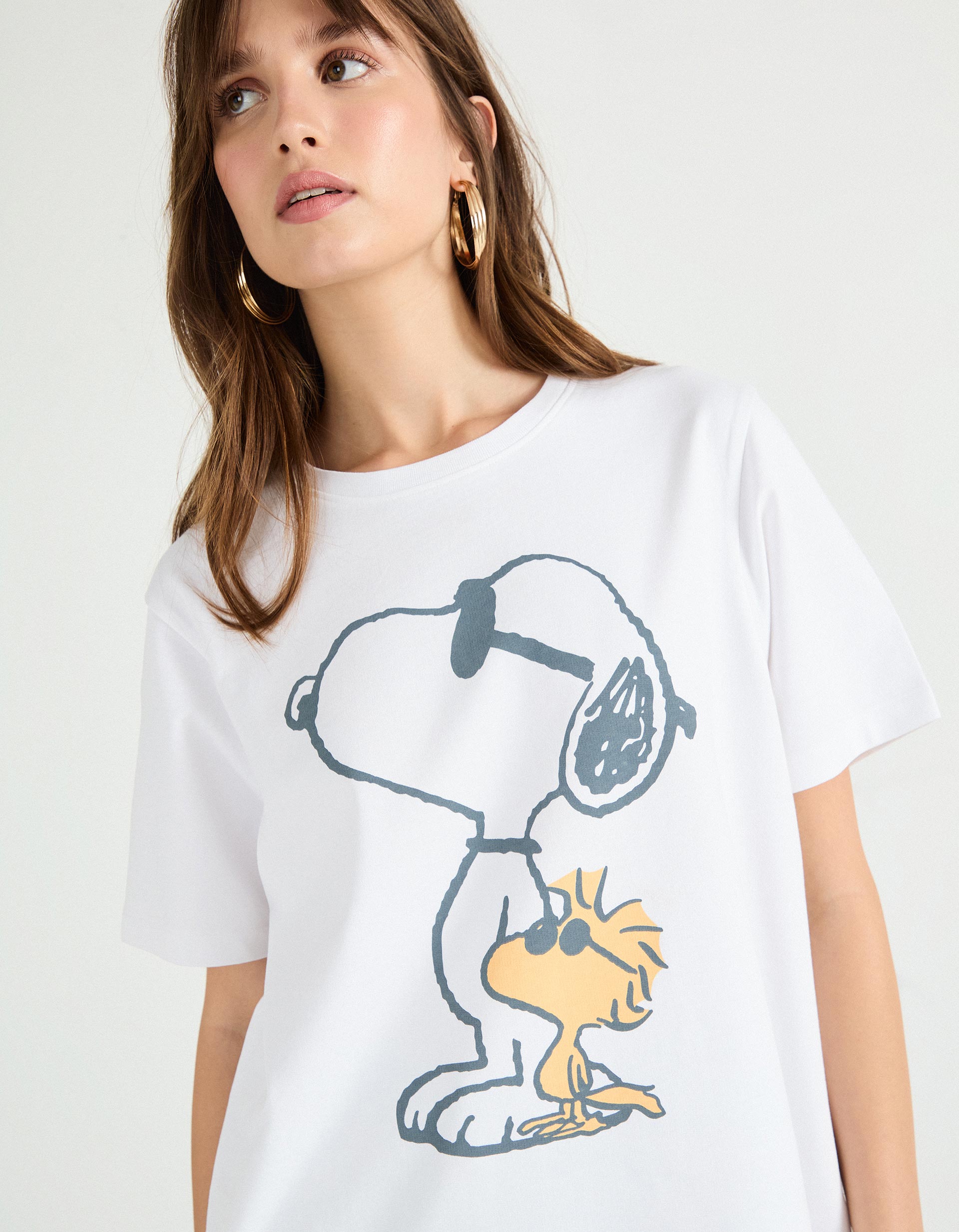 T-shirt 'Snoopy', Mulher, Branco