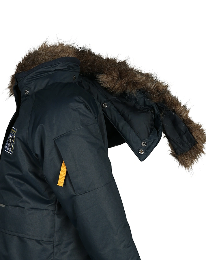 Winter-Parka NMMMALIK mit Kunstfellbesatz in dunkelblau