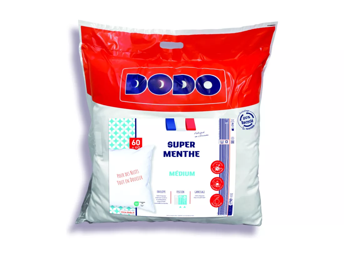 Oreiller DODO anti acariens naturel - 60 x 60 cm - MENTHOL PROTECT
