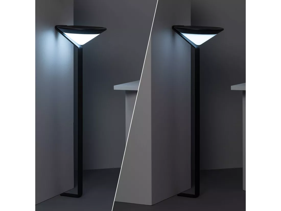 Balise LED Solaire Extérieure en Saillie sur Pied 80cm Yuma Big avec Détecteur Mouvement Radar 5000K Blanc froid