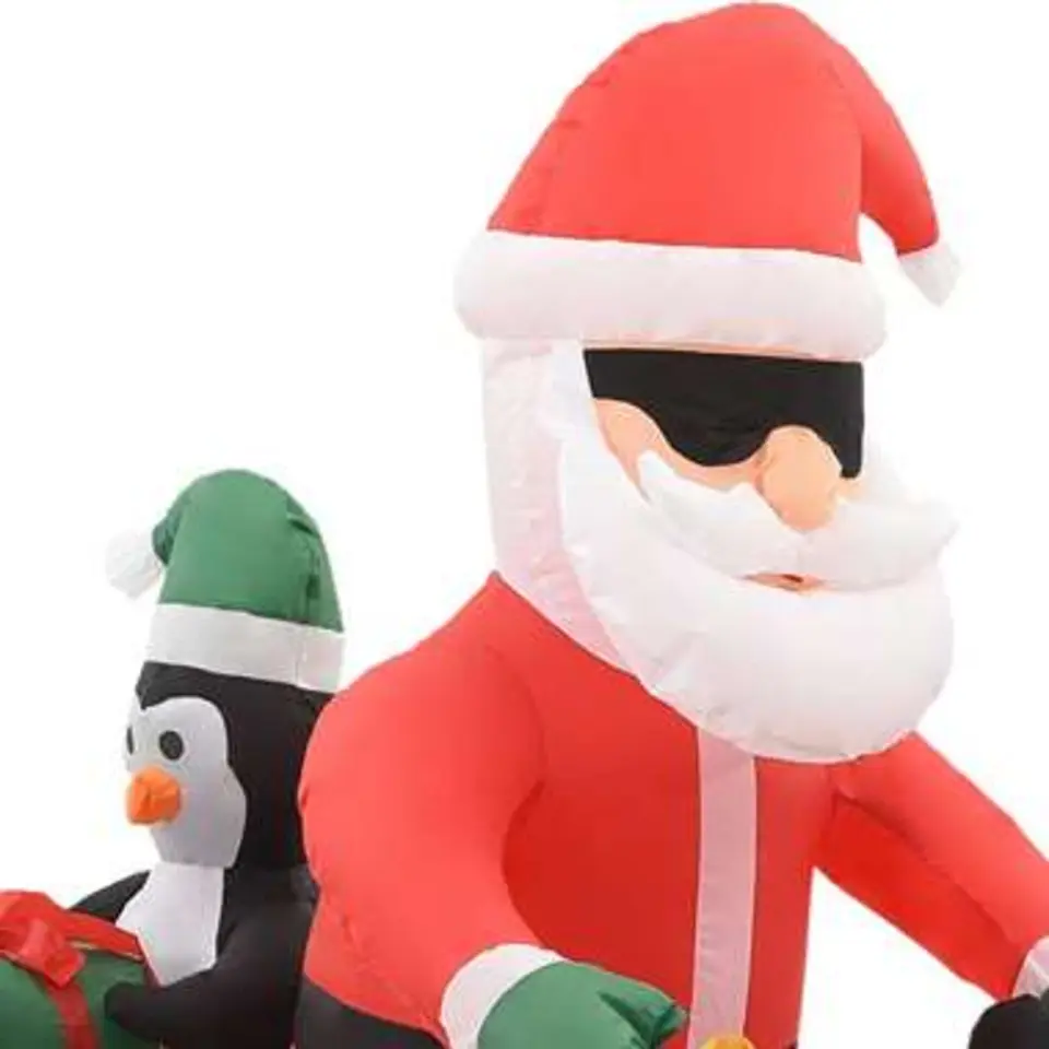 vidaXL - Opblaasbare Kerstman Op Motorfiets