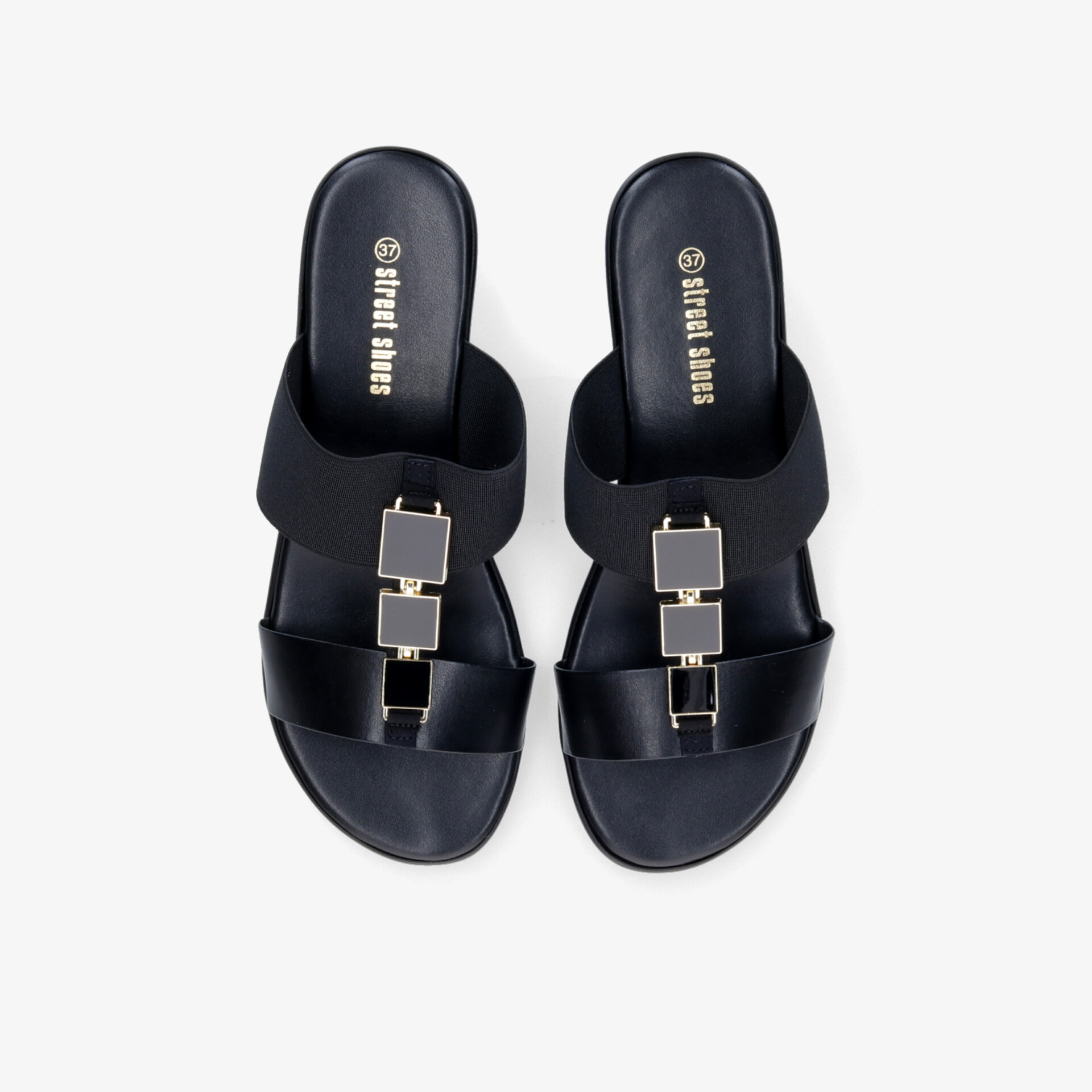 street shoes Damen Keilsandalen schwarz