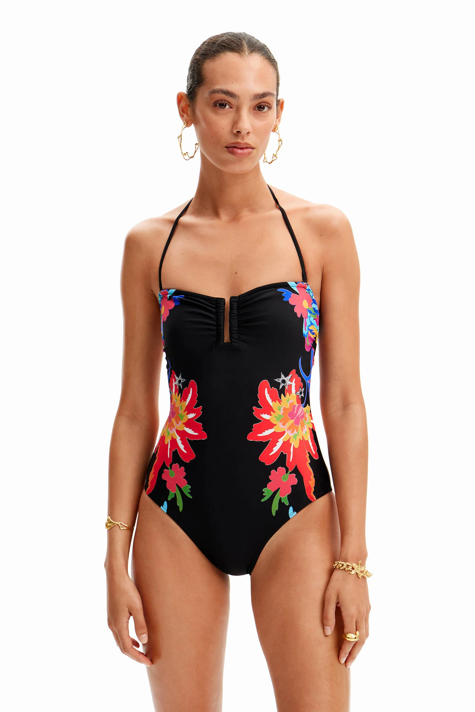 Desigual strapless badpak zwart/multi