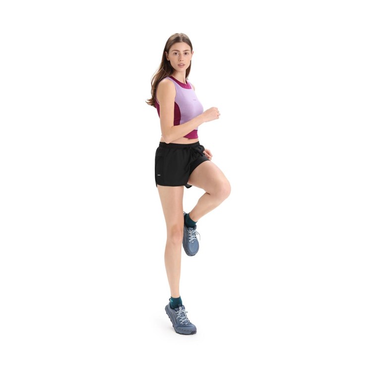 Icebreaker ZoneKnit Cropped Bra-Tank Women Purple Gaze/Go Berry