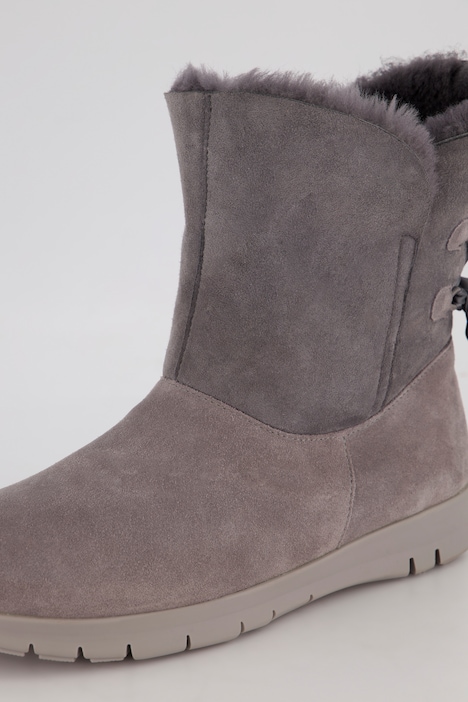 Vitaform, Leder-Stiefeletten, Lammfell, Schleife, Weite H