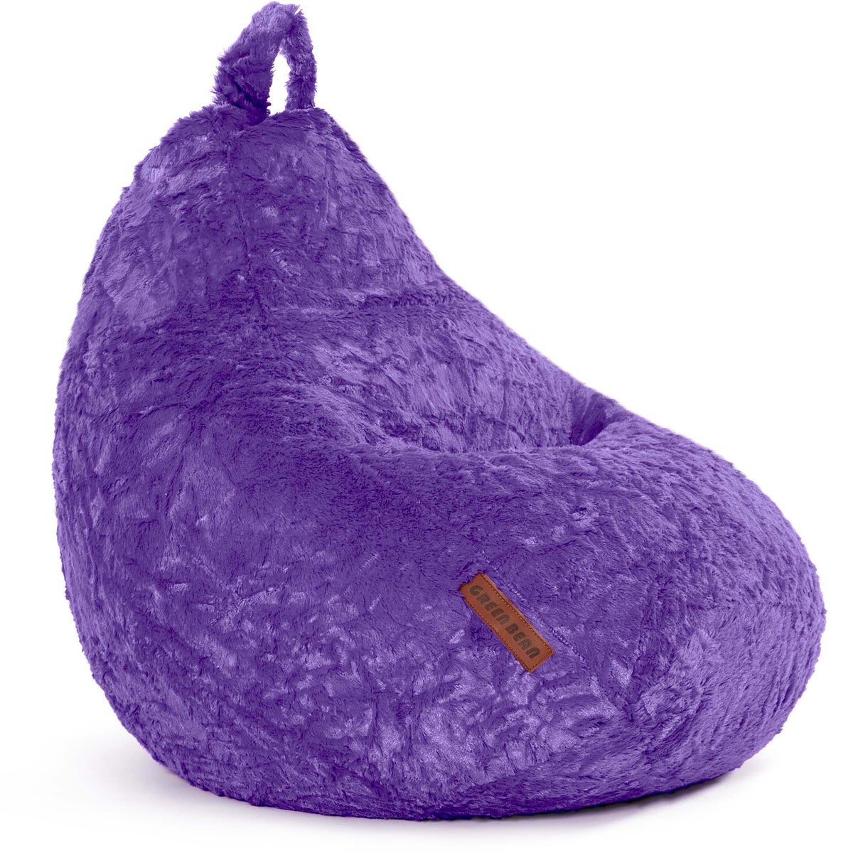 Green Bean Pluche Zitzak 45x45x60cm - Binnenzitkussen met 120L EPS-korrelvulling, comfortabel, wasbaar - Zitzak Vloerkussen, Loungestoelkruk - Paars