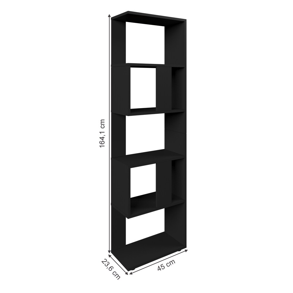 VICCO Raumteiler Schwarz Bücherregal Standregal Aktenregal Hochregal Aufbewahrung Regal